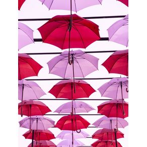 RED AND PINK UMBRELLAS
