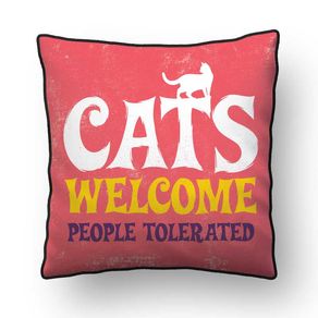 ALMOFADA - CATS WELCOME - 42 X 42 CM