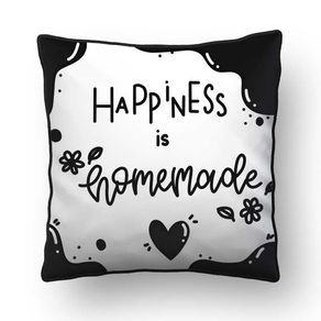 ALMOFADA - LETTERING: HAPPINESS IS HOMEMADE - 42 X 42 CM