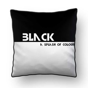 ALMOFADA - BLACK - A SPLASH OF COLOUR - 42 X 42 CM