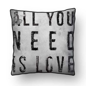 ALMOFADA - ALL WE NEED IS LOVE WHITE - 42 X 42 CM