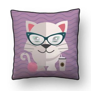 ALMOFADA - HIPSTER ANIMAL COLLECTION - CAT - 42 X 42 CM