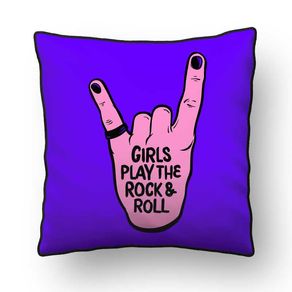 ALMOFADA - GIRLS PLAY THE ROCK AND ROLL 02 - 42 X 42 CM