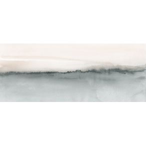 SOFT CORAL AND GRAY WATERCOLOR LANDSCAPE - PANORAMIC