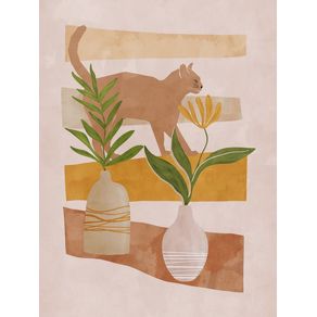 ABSTRACT CAT NEUTRAL COLORS