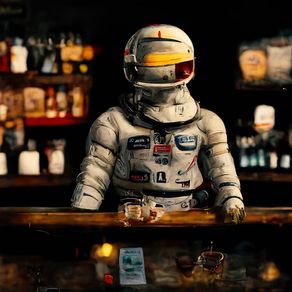 ASTRONAUT IN THE COFFEE SHOP, 1