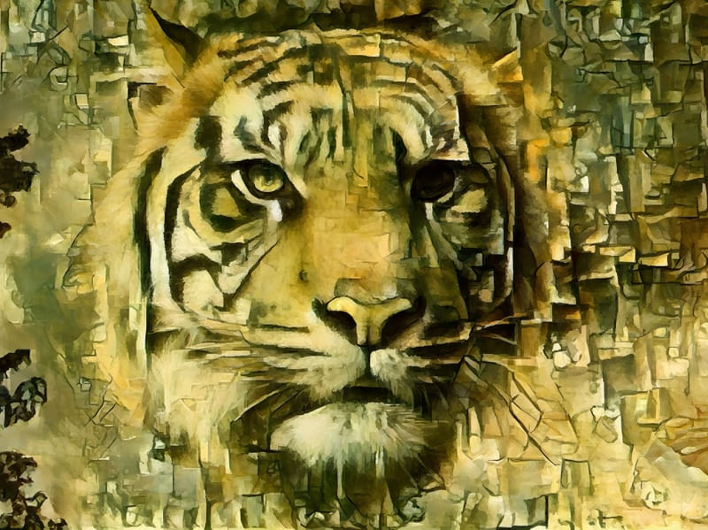 Tigre em PRINTS - Animais - Animais 2 120 X 90 CM – urbanarts