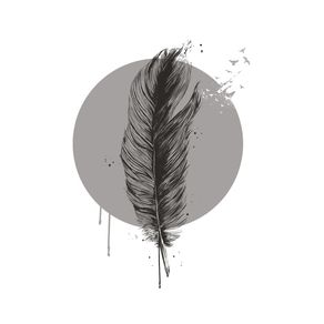 FEATHER IN A CIRCLE (BW)
