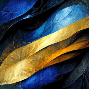 GOLD AND BLUE ABSTRACT I