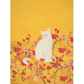 CAT IN A FIELD OF FLOWERS 3