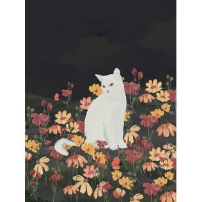 CAT IN A FIELD OF FLOWERS 4