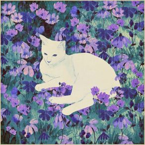 CAT IN A FIELD OF FLOWERS 6