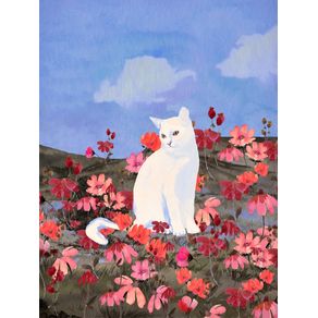 CAT IN A FIELD OF FLOWERS 18