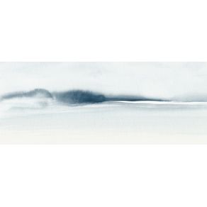 BLUE WATERCOLOR FOGGY LANDSCAPE - PANORAMIC