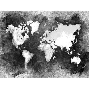 WORLD MAP BLACK AND WHITE