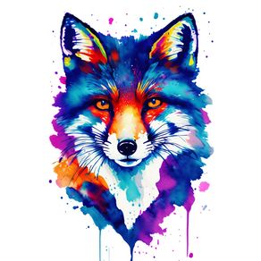 FOX WATERCOLOR BY AI