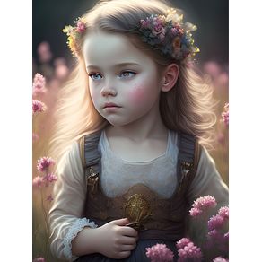 A GIRL IN A FLOWERING FIELD BY AI