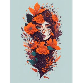 WOMAN AND FLOWERS BY AI