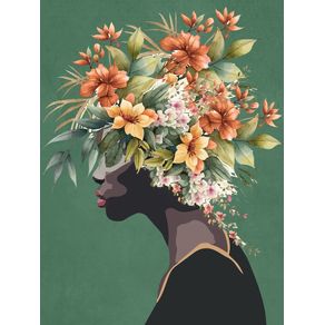 PROFILE OF A WOMAN WITH FLOWERS 1
