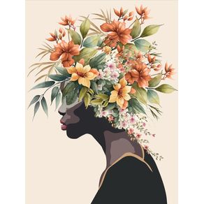 PROFILE OF A WOMAN WITH FLOWERS 3