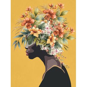 PROFILE OF A WOMAN WITH FLOWERS 4