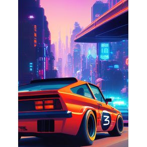 VINTAGE CAR IN NEON CITY BY AI