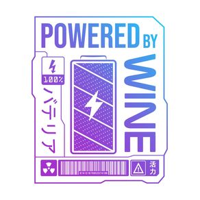 POWERED BY WINE - NEON LABEL