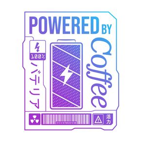 POWERED BY COFFEE - NEON LABEL