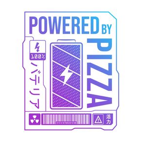 POWERED BY PIZZA - NEON LABEL