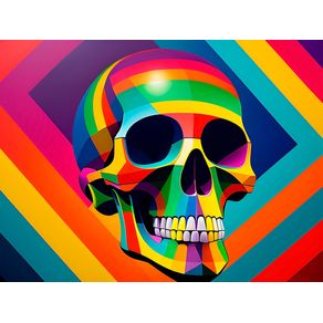 A VERY COLORFUL SKULL BY AI