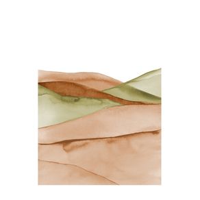 BOHO ABSTRACT LANDSCAPE 1 - TERRACOTTA AND GREEN