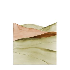 BOHO ABSTRACT LANDSCAPE 4 - TERRACOTTA AND GREEN