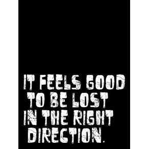 IT FEELS GOOD TO BE LOST IN THE RIGHT DIRECTION