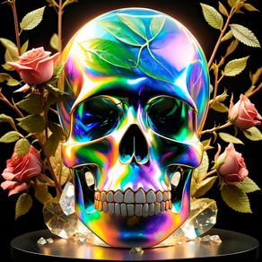 SKULL AND ROSES BY AI