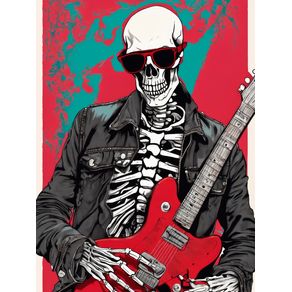 GUITAR RED SKELETON BY AI