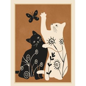 ABSTRACT FLORAL CATS 2