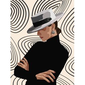 MYSTERIOUS WOMAN IN HAT ABSTRACT 4