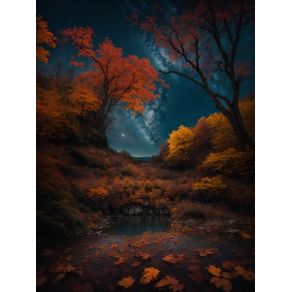 AUTUMN SCENERY NIGHTTIME DETAILED BY AI