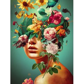 MULHER E FLORES SURREAL BY AI