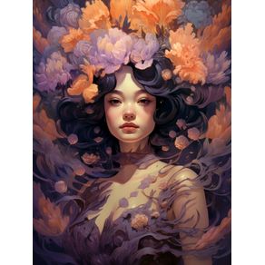 WOMAN WITH FLOWERS ON HER HEAD BY AI