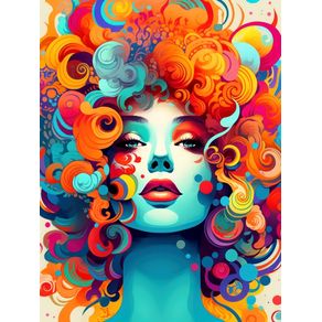 PSYCHEDELIC CURLY HAIR BY AI