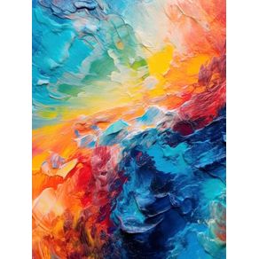 COLORFUL ABSTRACT PAINTING ON A CANVAS BY AI
