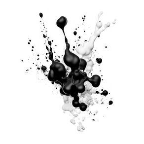 BLACK AND WHITE INK SPLASH BY AI