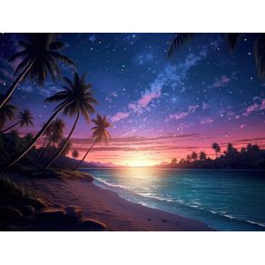 A BEAUTIFUL NIGHT ON A SERENE BEACH BY AI