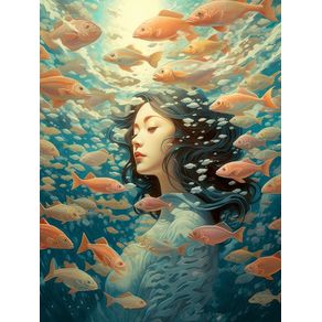SURREAL WOMAN IN A DREAMLIKE UNDERWATER WORLD - 5 - BY AI