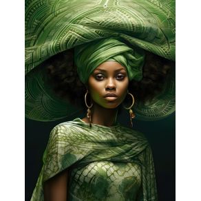 AFRICAN WOMAN GREEN FASHION WEEK - 1 - BY AI