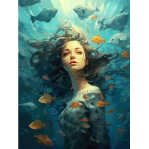 SURREAL WOMAN IN A DREAMLIKE UNDERWATER WORLD - 6 - BY AI