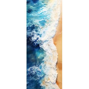 WATERCOLOR PAINTING OF THE OCEAN AND A GOLDEN BEACH 10 - BY AI