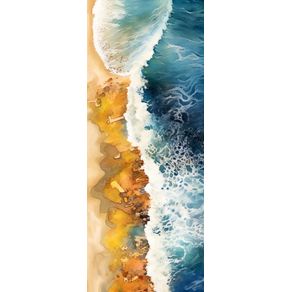 WATERCOLOR PAINTING OF THE OCEAN AND A GOLDEN BEACH 11 - BY AI