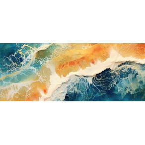 WATERCOLOR PAINTING OF THE OCEAN AND A GOLDEN BEACH 7 - BY AI